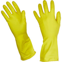 Перчатки для уборки Luscan, латекс, с хлопковым напылением, размер M, желтые