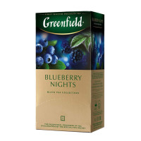 Чай Greenfield Blueberry nights, черный, со вкусом черники, 25 пакетиков