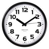 Часы круглые Troyka, d=23 см, черные, пластиковые