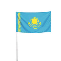 Флажки приветствия Республики Казахстан, 15*25 см, на политексе, на палочке