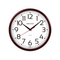 Часы круглые Troyka, d=23 см, бордовые, пластиковые