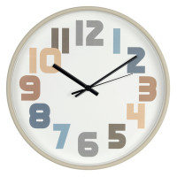 Часы круглые Troyka, d=30 см, бежевые, пластиковые