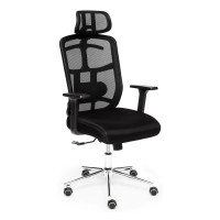 Кресло для руководителя MESH-6, ткань/сетка, черное