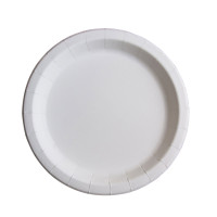 Тарелка одноразовая бумажная, диаметр 23 см, белая