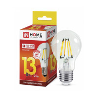 Лампа светодиодная In Home A60-deco, LED, 1370Лм, 13W, E27, 3000K, нейтральный белый, форма груши