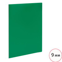 Папка файловая на 10 файлов Стамм, А4 формат, корешок 9 мм, зеленая