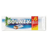 Шоколадные батончики Bounty, 6 шт/упак, 165 гр