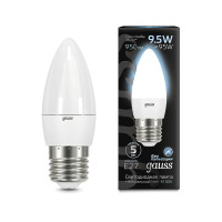 Лампа светодиодная Gauss Свеча, 9,5 Вт, 4100К, нейтральный белый, E27, форма свеча