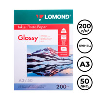 Фотобумага Lomond, A3 формат, 200 г/м2, 50 листов, глянцевая