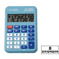 Калькулятор настольный Citizen LC-110NR-BL, 8 разрядов, 58*88*11 мм, голубой