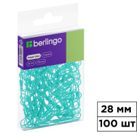 Скрепки канцелярские Berlingo, 28 мм, 100 шт., металлические, голубые
