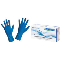 Перчатки медицинские Alliance High Risk, нитриловые, неопудренные, размер M, 100 штук/упак, синие