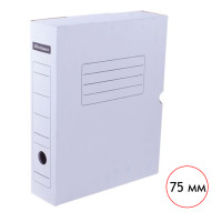 Архивный короб OfficeSpace, 75*250*320 мм, вместимость 700 листов, микрогофрокартон, белый