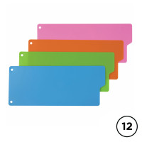 Разделитель пластиковый Brauberg для папок А4, 12 шт, 4 цвета