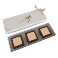 Шоколадная конфета Alma Chocolates, брендирование, 3 плитки, 60 гр, 192*66*25 мм