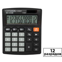 Калькулятор настольный Citizen SDC-812NR, 12 разрядов, 124*102*25 мм, черный