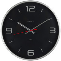 Часы круглые Troyka, d=30 см, пластиковые, серебристая рамка