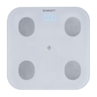 Диагностические весы Scarlett SC-BS33ED47, с функцией BLUETOOTH, максимальный вес 150 кг, белые