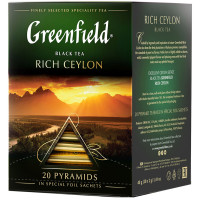 Чай Greenfield Rich Ceylon, черный, 20 пирамидок