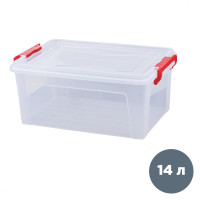 Ящик-контейнер для хранения IDEA, 14 л, пластик, прозрачный