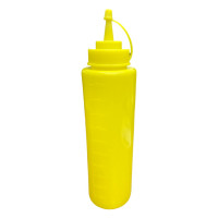 Бутылка для соуса Yiwumart, D - 7,5 см, пластик, желтый, 1050 мл