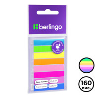 Закладки самоклеящиеся Berlingo, пластиковые, 45*8 мм, 8 цветов НЕОН, 160 листов