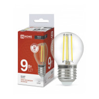 Лампа светодиодная In Home Шар-deco, LED, 1040Лм, 9W, E27, 4000K, нейтральный белый, форма шар