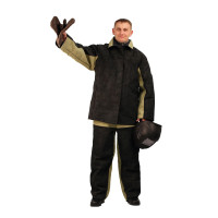 Костюм сварщика, зимний, спилковый, куртка и брюки, черный/хаки