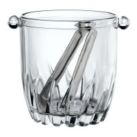 Ведро для льда King Dealay, с щипцами, 570 мл, 12,3*12 см, стекло-сталь