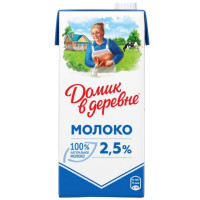 Молоко Домик в деревне, 925 мл, 2,5%, тетрапакет