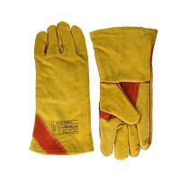 Перчатки цельноспилковые с подкладкой, желтые