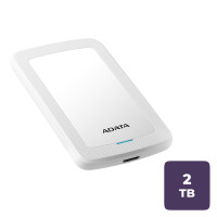 Жесткий диск 2 TB, Adata HV300, 2.5", USB 3.2, HDD, белый